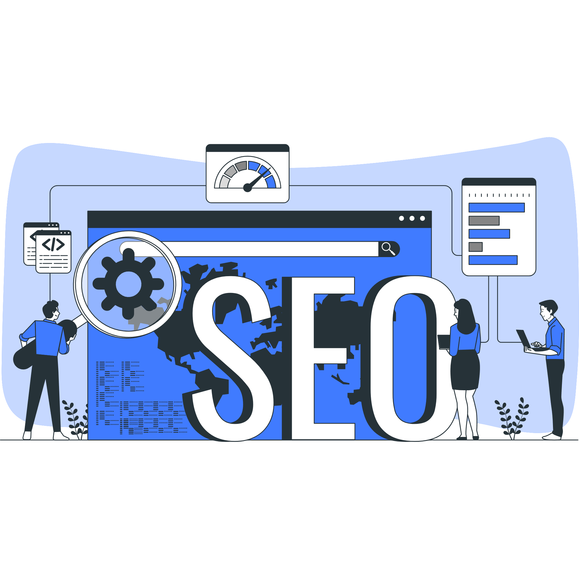 SEO analytics team illustration
